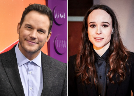 Chris Pratt in left and Ellen Page in right.